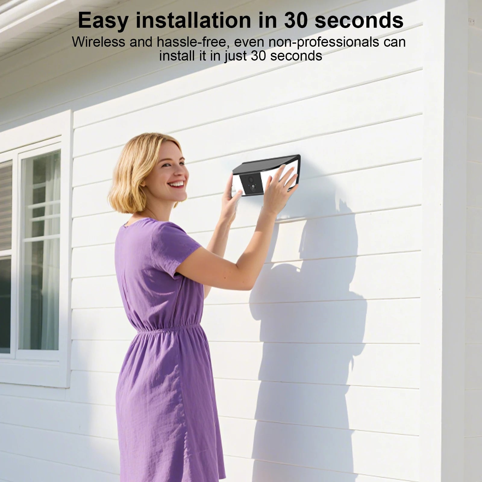 SmartScene - Solar Outdoor Light Security Camera – 3MP, Color Night Vision & Motion Detection