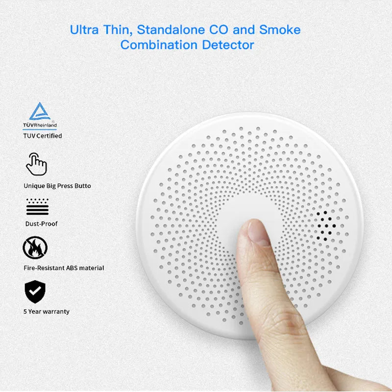 SmartScene - Wi-Fi Smoke & Carbon Monoxide Detector – Dual Sensor Protection